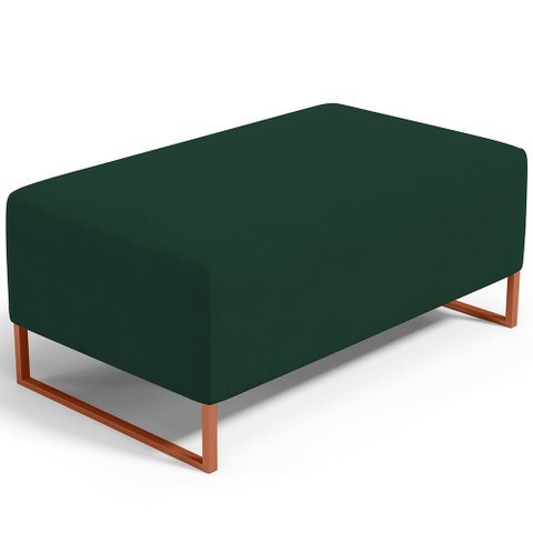 Puff Decorativo Sala De Estar Cléo 90cm Base De Ferro Cobre W01 Suede Verde Musgo - Lyam Decor