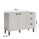 Ver imagem 2 de Balcão Cozinha 120cm 2PTS 3GAV Conecta Frizz Branco s/Tpo