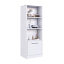 Ver imagem 1 de Estante para Livros com 5 Prateleiras 1 Porta e Compartimento Oculto LK130 Branco - Art In Móveis