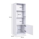 Ver imagem 6 de Estante para Livros com 5 Prateleiras 1 Porta e Compartimento Oculto LK130 Branco - Art In Móveis