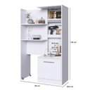 Ver imagem 7 de Estante para Livros com 5 Prateleiras 1 Porta e Compartimento Oculto LK130 Branco - Art In Móveis