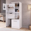 Ver imagem 4 de Estante para Livros com 5 Prateleiras 1 Porta e Compartimento Oculto LK130 Branco - Art In Móveis