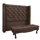 Ver imagem 1 de Cabeceira Cama Box King 195cm e Recamier Vicenza Veludo S04 - D’Rossi