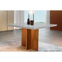 Ver imagem 1 de Mesa P/ Cozinha Berlim C/ Tampo 90x90cm Madeirado Vidro Canto Curvo - Imbuia/off White - Rufato