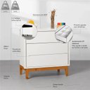 Ver imagem 7 de Kit Quarto Theo com Pés Square Mel - Berço + Cômoda 3 Gavetas + Poltrona de Amamentação Capri com Pu