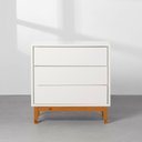 Ver mais imagens de Kit Quarto Theo com Pés Square Mel - Berço + Cômoda 3 Gavetas + Poltrona de Amamentação Capri com Pu
