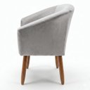 Ver imagem 6 de Jogo 2 Poltronas Estofadas Tecido Veludo Elegante para Sala de Espera Aconchegante Pés de Madeira Re