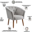 Ver imagem 3 de Jogo 2 Poltronas Estofadas Tecido Veludo Elegante para Sala de Espera Aconchegante Pés de Madeira Re