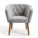 Ver imagem 4 de Jogo 2 Poltronas Estofadas Tecido Veludo Elegante para Sala de Espera Aconchegante Pés de Madeira Re