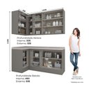 Ver imagem 4 de Lavanderia Modulada 05 Peças 100% MDF com Balcão e Aéreo Canto Reto e Tampo Cinza/Calcare Emilly