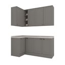 Ver imagem 3 de Lavanderia Modulada 05 Peças 100% MDF com Balcão e Aéreo Canto Reto e Tampo Cinza/Calcare Emilly