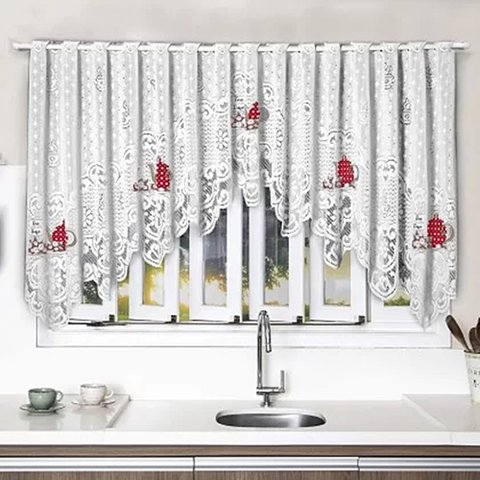 Cortina Renda Bando Cascata 3,00 M X 1,00 M Alt Hora do Chá: Branca