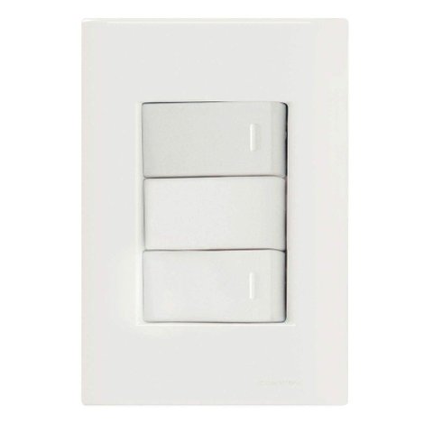 Conjunto 4x2 com 2 Interruptores Simples 10 a 250 V Tramontina Giz Branco Tramontina
