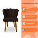 Ver imagem 5 de Kit 6 Cadeiras de Jantar Pétala Estofada Pés Palito Veludo Marrom - Montanaris Decor