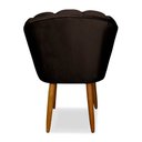 Ver imagem 3 de Kit 6 Cadeiras de Jantar Pétala Estofada Pés Palito Veludo Marrom - Montanaris Decor