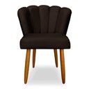 Ver imagem 2 de Kit 6 Cadeiras de Jantar Pétala Estofada Pés Palito Veludo Marrom - Montanaris Decor