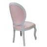 Cadeira Decorativa Estofada Medalhão Branco e Rosa Soberati - 4