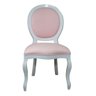 Cadeira Decorativa Estofada Medalhão Branco e Rosa Soberati - 3