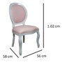 Cadeira Decorativa Estofada Medalhão Branco e Rosa Soberati - 5