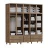 Quarto de Casal Berlim: Guarda-Roupa 10 Portas c/ Espelho e Cômoda Sapateira Madeira Pinus Imbuia -  - 4