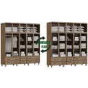 Ver imagem 5 de Quarto de Casal Berlim: Guarda-Roupa 10 Portas c/ Espelho e Cômoda Sapateira Madeira Pinus Imbuia - 