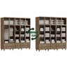 Quarto de Casal Berlim: Guarda-Roupa 10 Portas c/ Espelho e Cômoda Sapateira Madeira Pinus Imbuia -  - 5