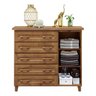 Quarto de Casal Berlim: Guarda-Roupa 10 Portas c/ Espelho e Cômoda Sapateira Madeira Pinus Imbuia -  - 7