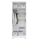 Ver imagem 5 de Guarda Roupa Solteiro 2 Portas com Chave Versus Carvalho Branco/branco - Incorplac