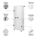 Ver imagem 3 de Guarda Roupa Solteiro 2 Portas com Chave Versus Carvalho Branco/branco - Incorplac