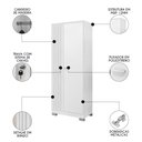 Ver imagem 4 de Guarda Roupa Solteiro 2 Portas com Chave Versus Branco - Incorplac