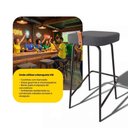 Ver imagem 5 de Kit 02 Banquetas Altas Cozinha e Área Gourmet Vik Estofada Linho Grafite - Abmaza