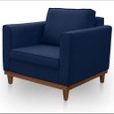 Ver imagem 1 de Poltrona Beny Elegance Sofázinho Suede Azul Marinho para Sala