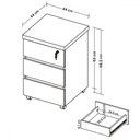 Ver imagem 4 de Gaveteiro 3 Gavetas Freijó/branco - Artany Móveis
