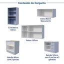 Ver imagem 6 de Cozinha Planejada 5 Peças 2 Aéreo 2 Balcão com Tampo 1 Cristaleira Marselha CabeCasa MadeiraOriginals Azul/Sereno