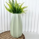 Ver imagem 2 de Vaso Centro de Mesa Verde Menta Moderno c/ Planta Artificial