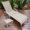 Ver imagem 2 de Kit 1 Espreguiçadeiras Piscina Reclinável Alumínio Fibra Sintética Maresias com Mesa de Centro