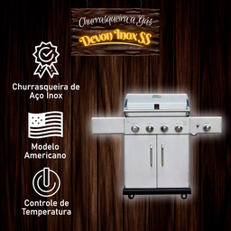 Churrasqueira a Gas Carrinho Chaleur Devon com 4 Queimadores - 3