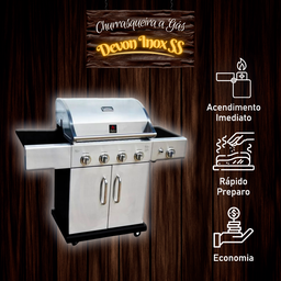 Churrasqueira a Gas Carrinho Chaleur Devon com 4 Queimadores - 2
