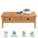 Ver imagem 7 de Mesa de Centro Madeira Maciça Retangular 1 Gavetas Rústico Idimex