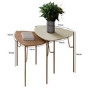 Ver imagem 3 de Conjunto de Mesas Laterais para Sala 54cm 100% Mdf Cor:louro e Luna com Dourado