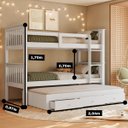 Ver imagem 2 de Treliche de Solteiro em Madeira Maciça com Gavetas Woodstore