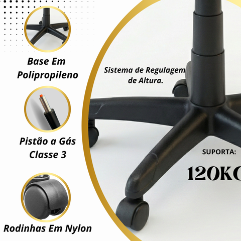Cadeira Escritório Executiva Back Sistem Nr17 - Courvin:preto