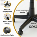 Ver mais imagens de Cadeira Escritório Executiva Back Sistem NR17 - Courvin:Preto