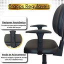 Ver imagem 7 de Cadeira Escritório Executiva Back Sistem NR17 - Courvin:Preto