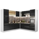 Ver imagem 3 de Armário de Cozinha Completa de Canto 546cm Branco/Preto Lux Madesa 01