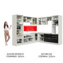 Ver imagem 6 de Armário de Cozinha Completa de Canto 546cm Branco/Preto Lux Madesa 01