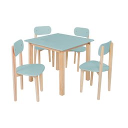 Conjunto Infantil Mesa/cadeira Modelo Colorê Madeira Pinus:menta - 2
