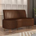 Ver imagem 6 de Sofá Chaise Living 2 Lugares 160cm para Sala Cayman K01 Sintético Marrom