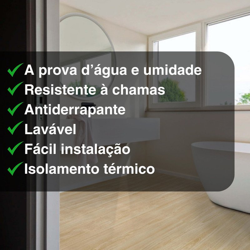 Piso Vinil 0,7mm Pvc em Manta Madeirado por Metro Quadrado Cor:215908 - 4