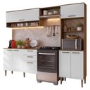 Ver imagem 6 de Cozinha Compacta Lille 7 Portas 2 Gavetas MDP 225cm Rustic Branco Madesa